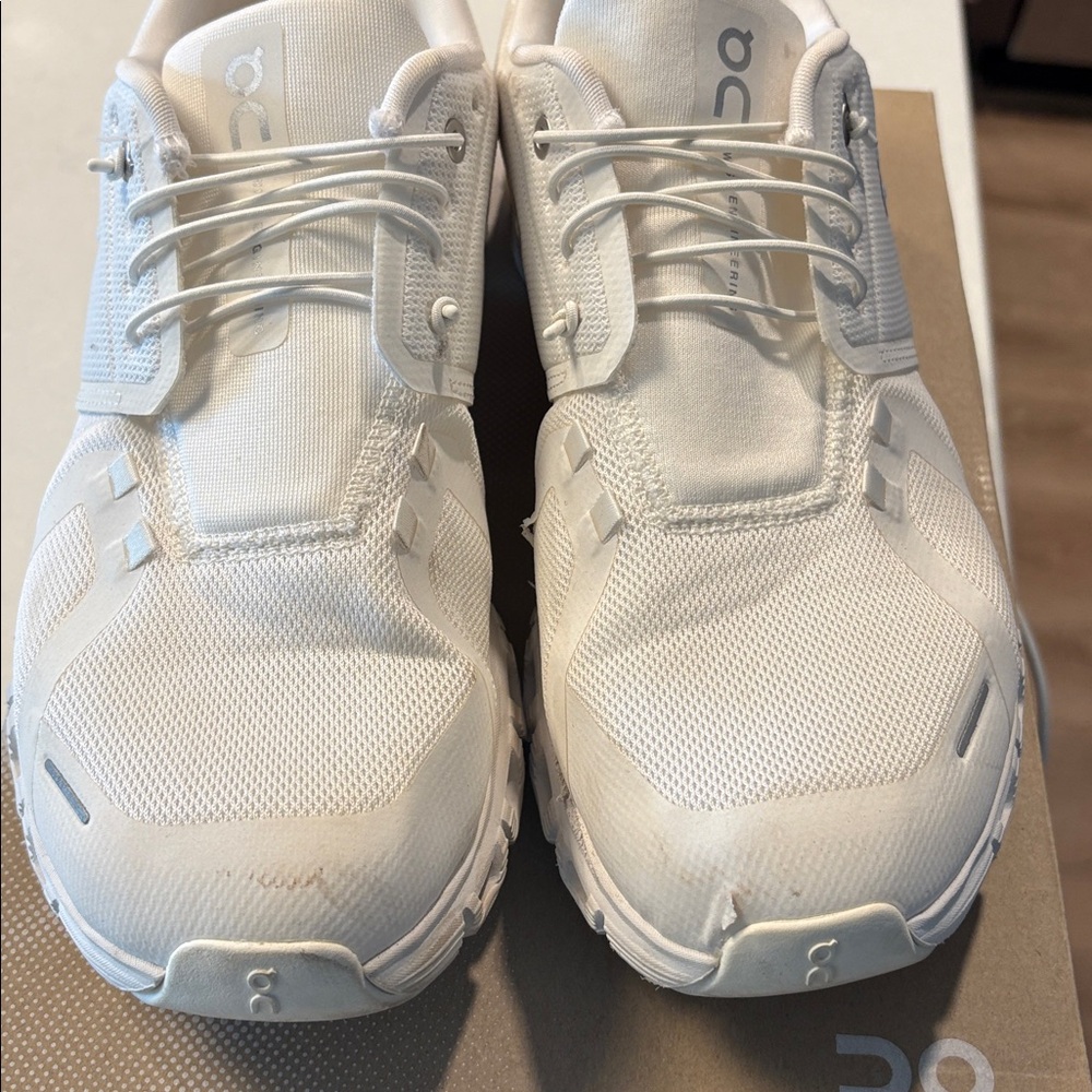 On Cloud White Running Sneakers - Picture 2 of 11